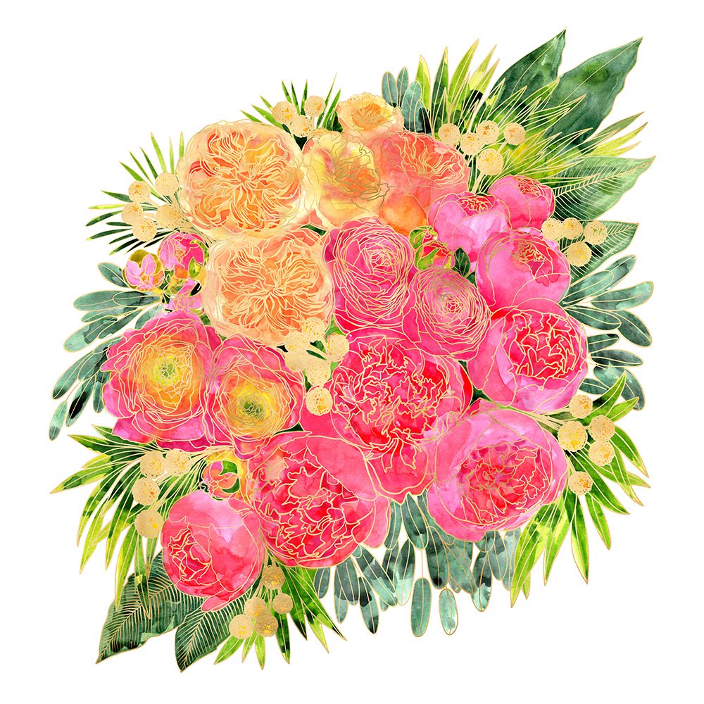 Rekha colorful watercolor bouquet art print by Rosana Laiz Blursbyai for $57.95 CAD