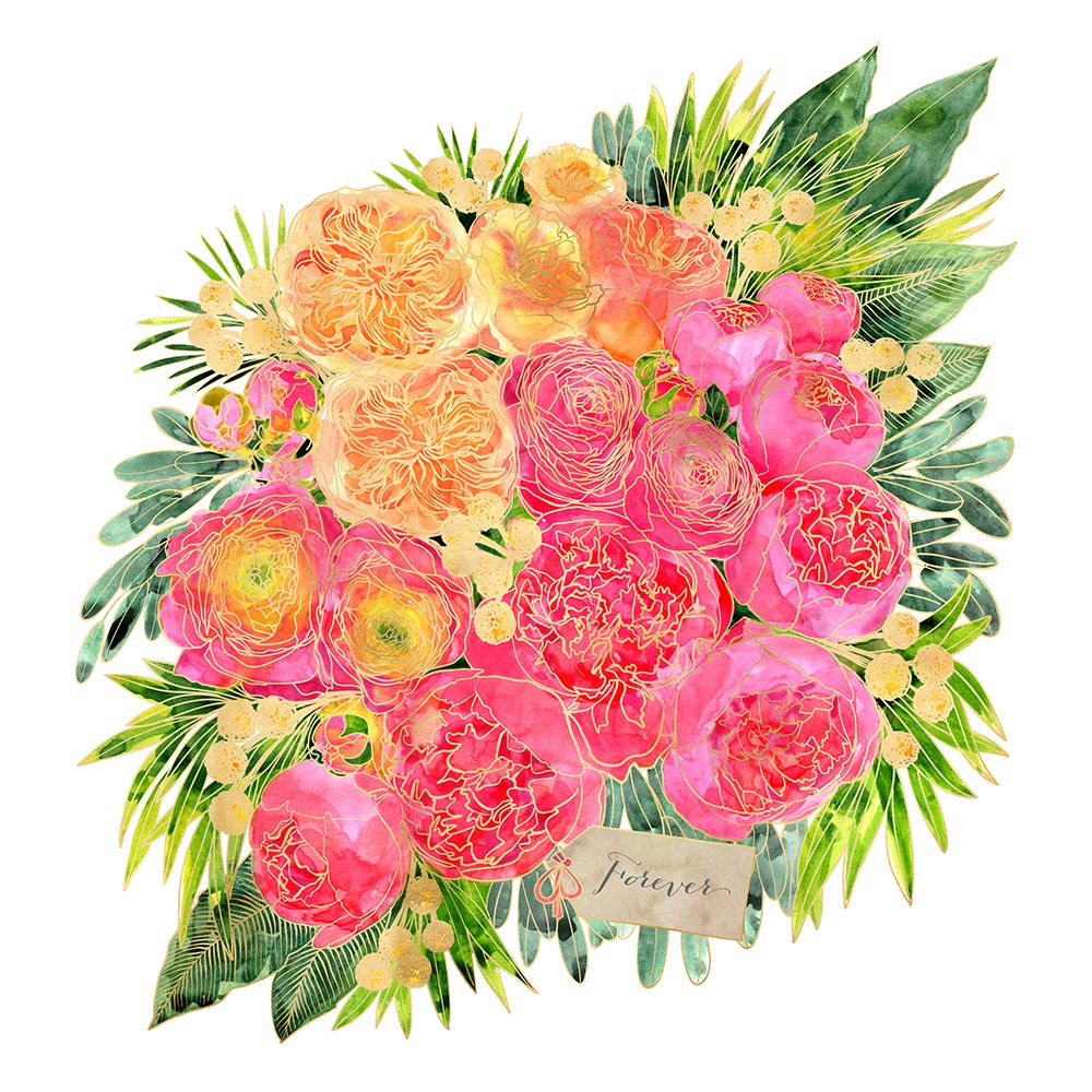 Forever Rekha colorful watercolor bouquet art print by Rosana Laiz Blursbyai for $57.95 CAD