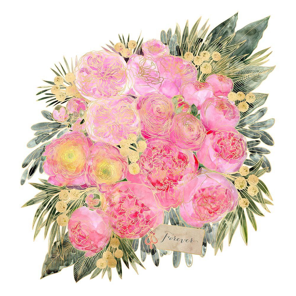 Forever Rekha bouquet in pink art print by Rosana Laiz Blursbyai for $57.95 CAD