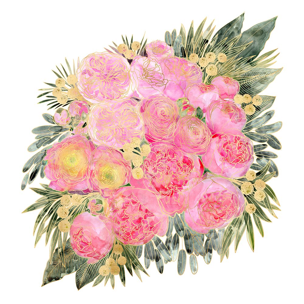 Rekha floral bouquet in light pink art print by Rosana Laiz Blursbyai for $57.95 CAD