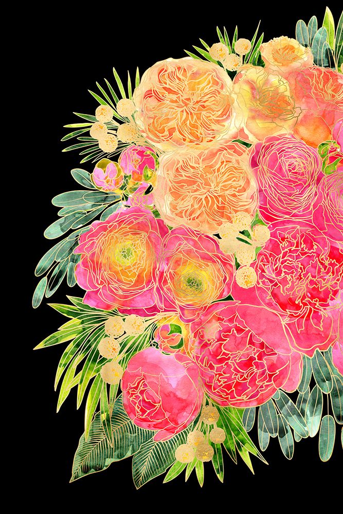 Rekha floral art in bright watercolor art print by Rosana Laiz Blursbyai for $57.95 CAD