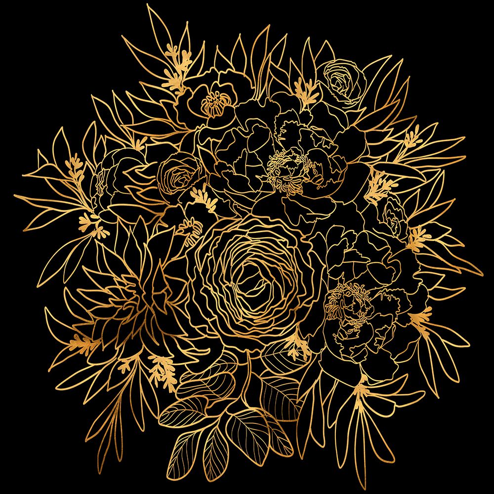 Nanette bouquet in gold and black art print by Rosana Laiz Blursbyai for $57.95 CAD