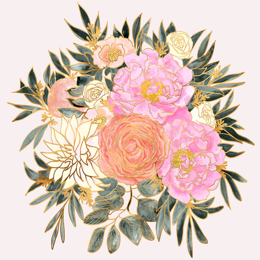 Nanette floral bouquet in pastels art print by Rosana Laiz Blursbyai for $57.95 CAD