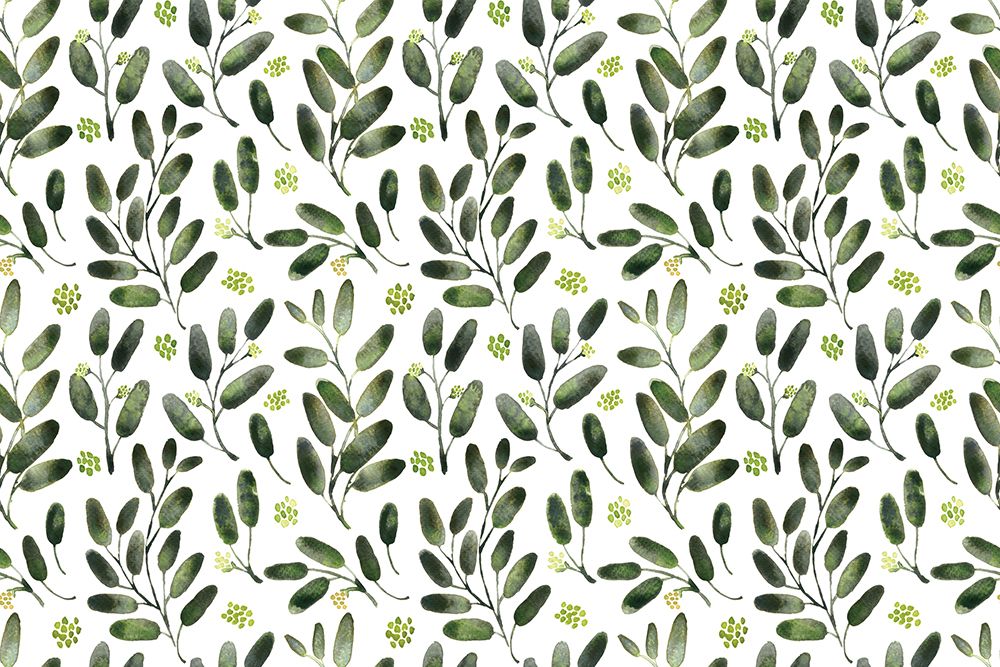 Lisa watercolor seeded eucalyptus pattern art print by Rosana Laiz Blursbyai for $57.95 CAD