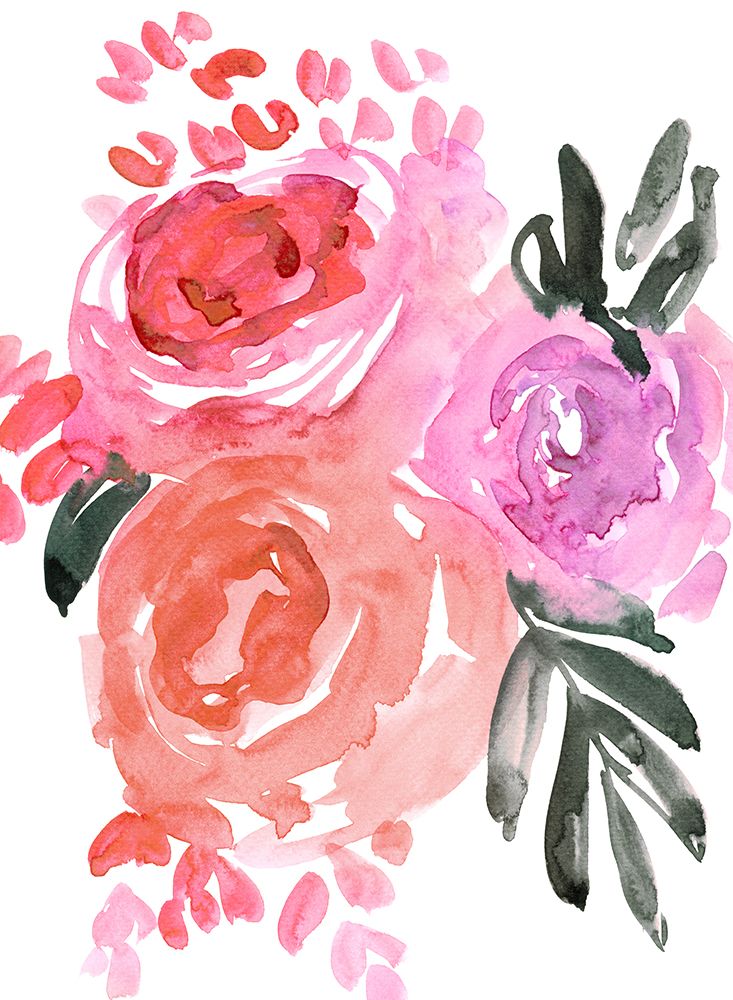 Maeko loose watercolor florals I art print by Rosana Laiz Blursbyai for $57.95 CAD