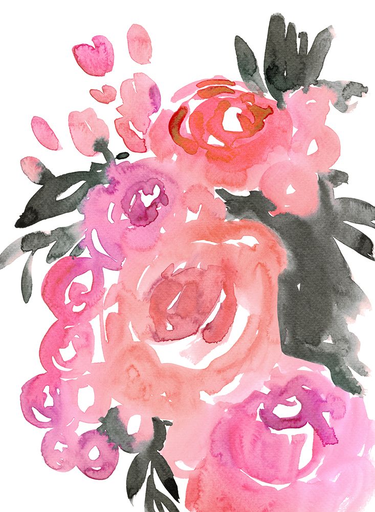 Maeko loose watercolor florals II art print by Rosana Laiz Blursbyai for $57.95 CAD