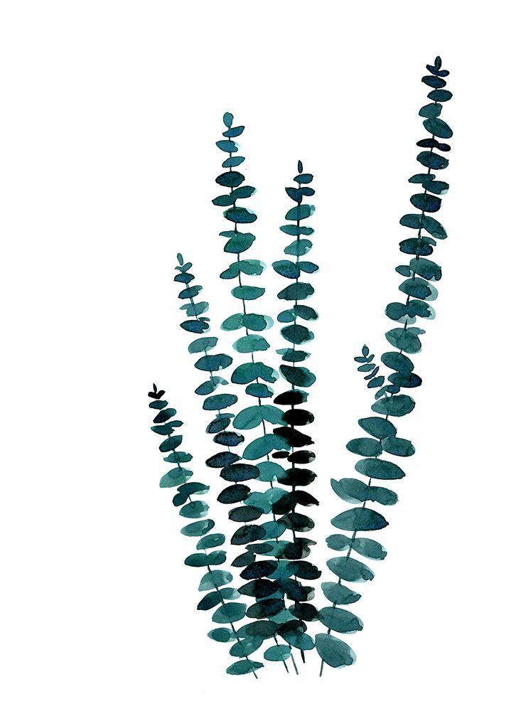 Teal watercolor eucalyptus I art print by Rosana Laiz Blursbyai for $57.95 CAD