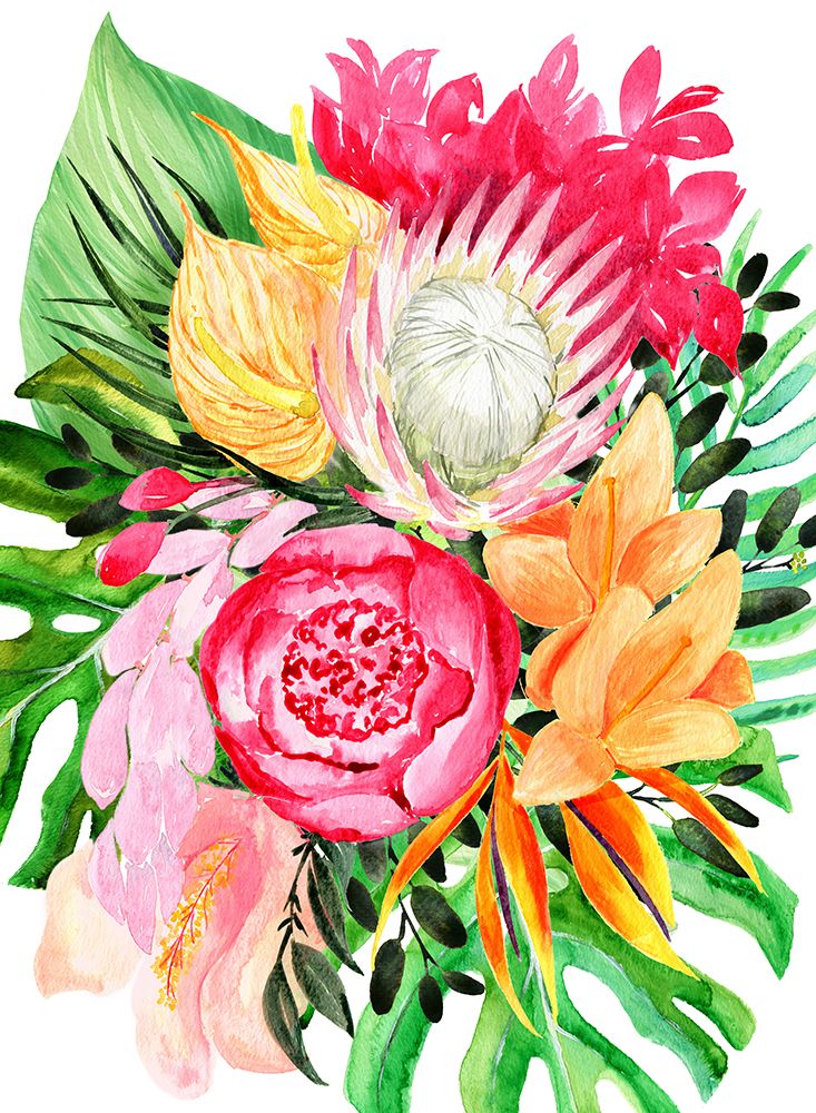 Celia tropical bouquet art print by Rosana Laiz Blursbyai for $57.95 CAD