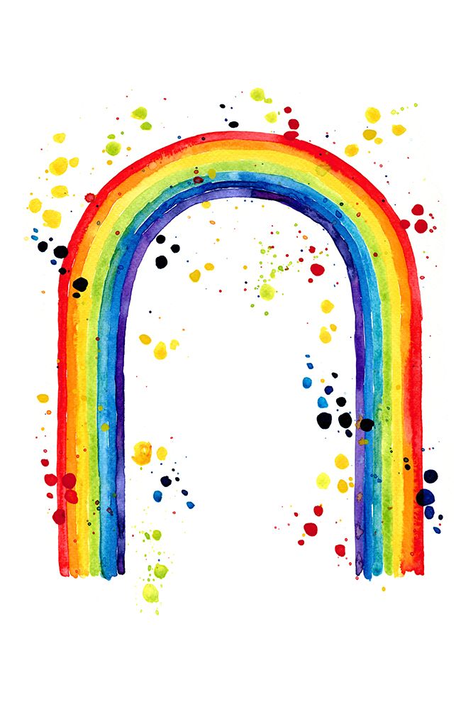 Rainbow watercolor with splatters art print by Rosana Laiz Blursbyai for $57.95 CAD