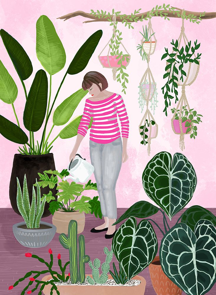 My home jungle in pink art print by Rosana Laiz Blursbyai for $57.95 CAD