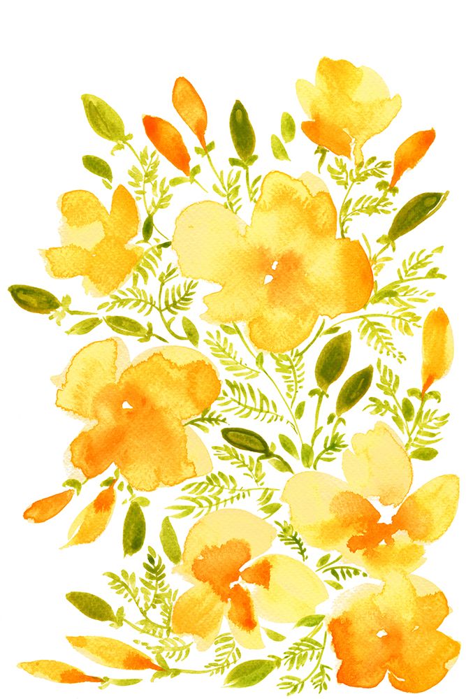 Watercolor California poppies quad 1 art print by Rosana Laiz Blursbyai for $57.95 CAD