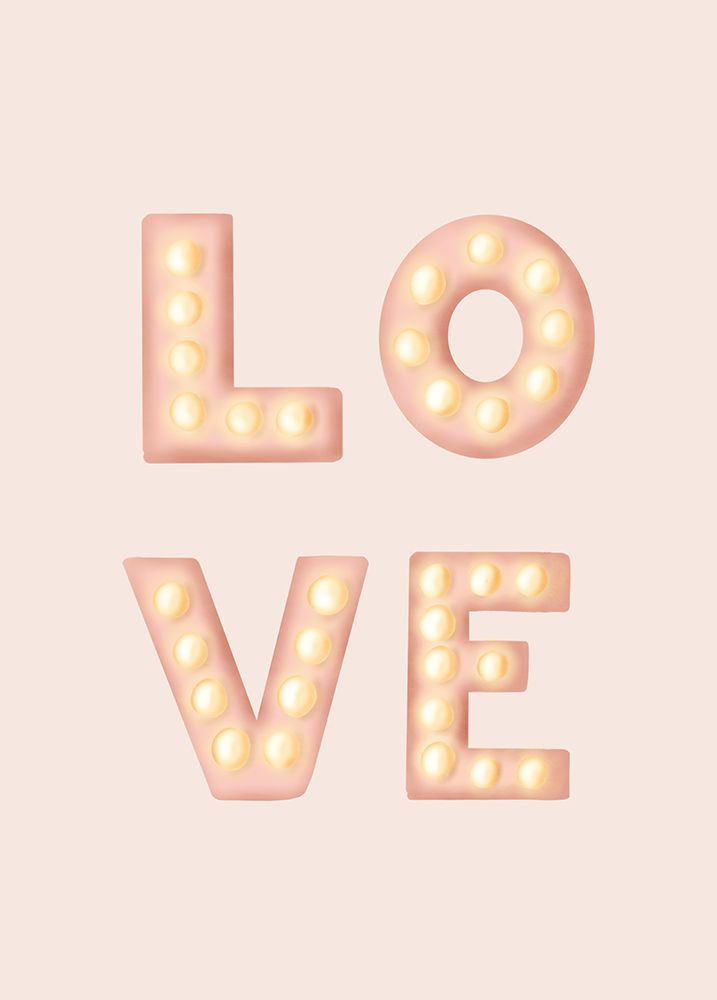 LOVE Light Letters Pink art print by Aminah Eleonora for $57.95 CAD