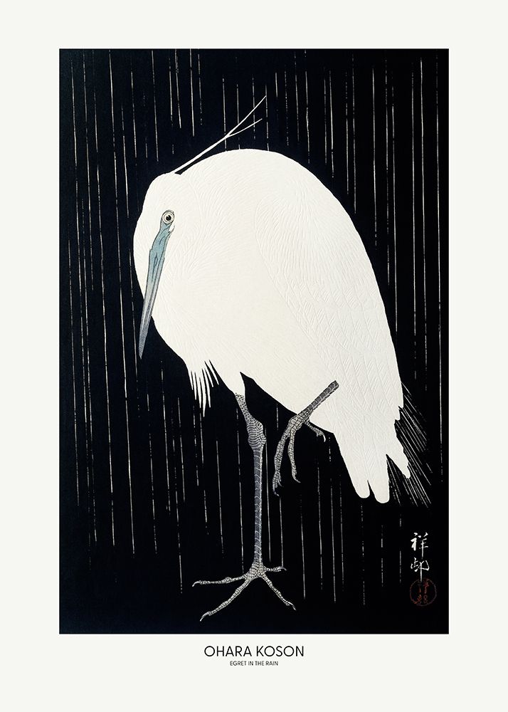 Egret In The Rain art print by Pictufy for $57.95 CAD
