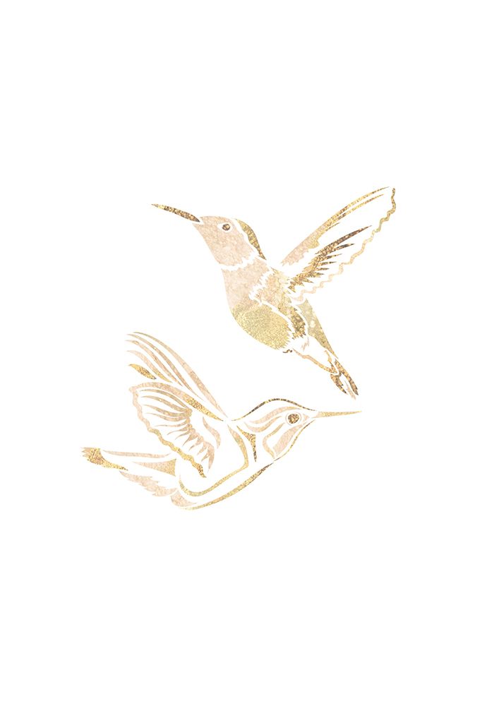 Gold Hummingbird Line art Silhouettes 2 art print by Sarah Manovski for $57.95 CAD