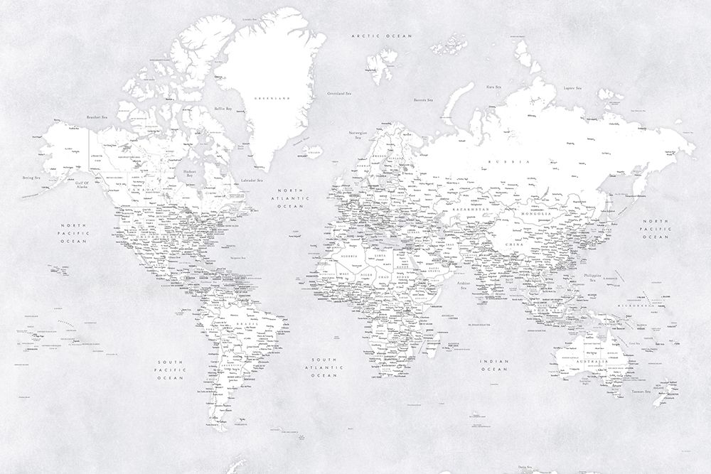 Detailed world map with cities, Siv art print by Rosana Laiz Blursbyai for $57.95 CAD
