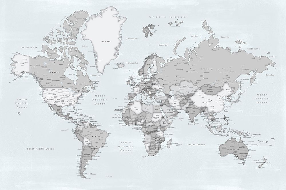 Distressed world map with cities, Darryl art print by Rosana Laiz Blursbyai for $57.95 CAD