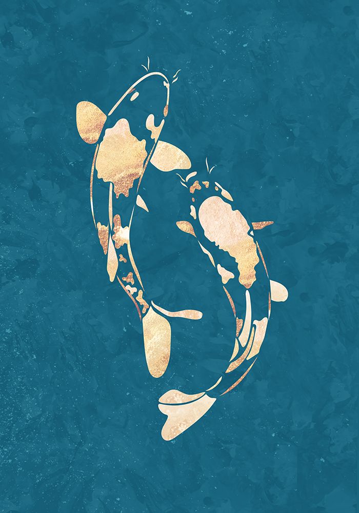 Gold Green Koi Fish art print by Sarah Manovski for $57.95 CAD