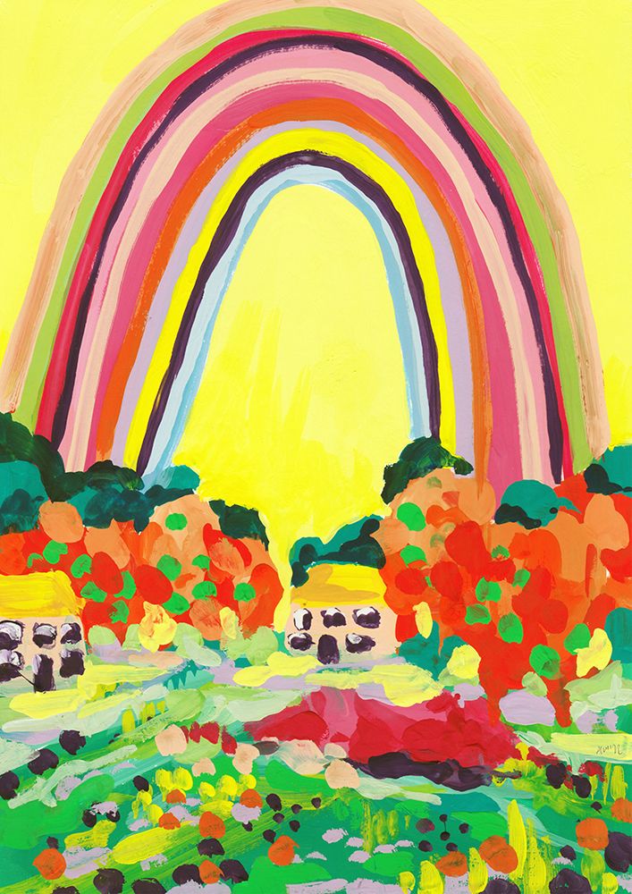 Countryside Rainbow Yellow art print by Ania Zwara for $57.95 CAD