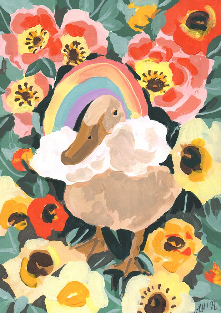 Duck With Rainbow art print by Ania Zwara for $57.95 CAD