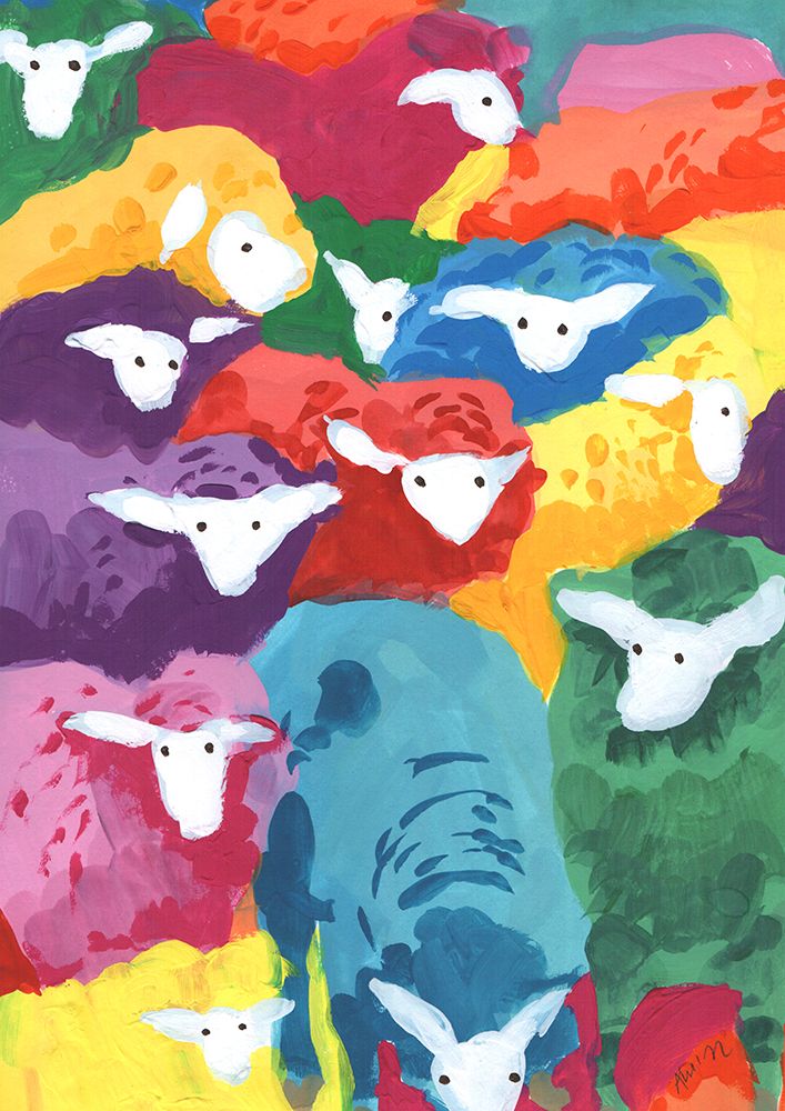 Colorful Sheep Cocktail art print by Ania Zwara for $57.95 CAD