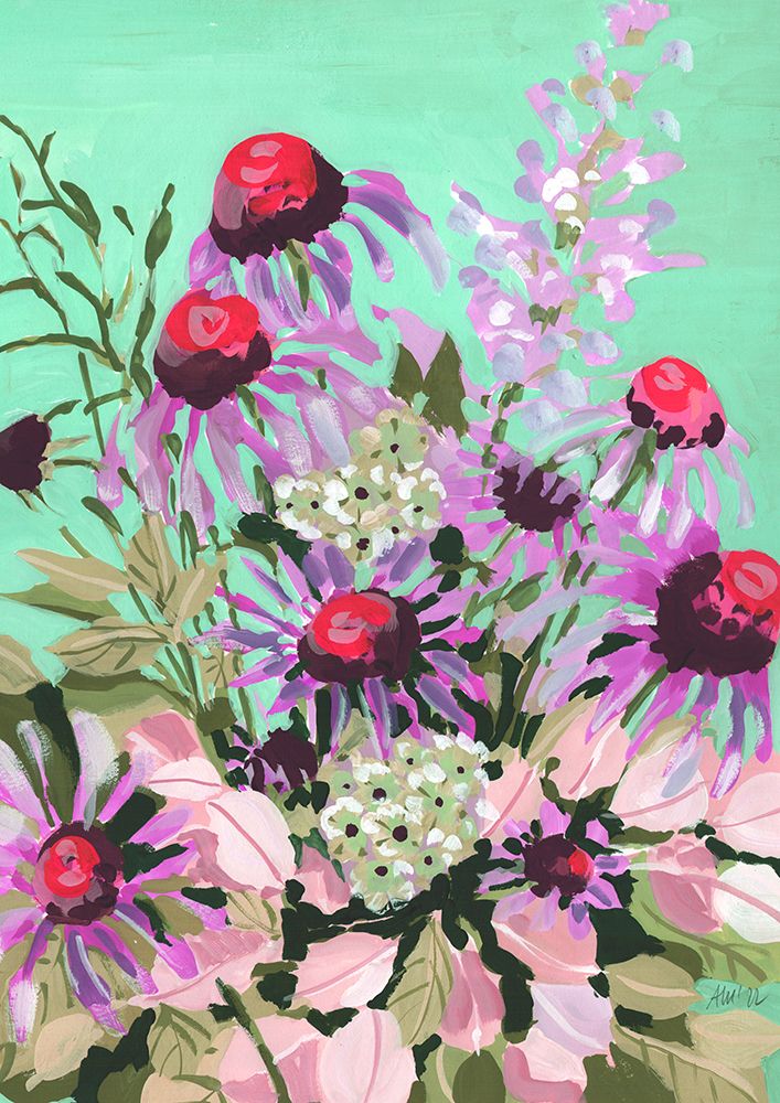 Echinacea Red And Pink art print by Ania Zwara for $57.95 CAD