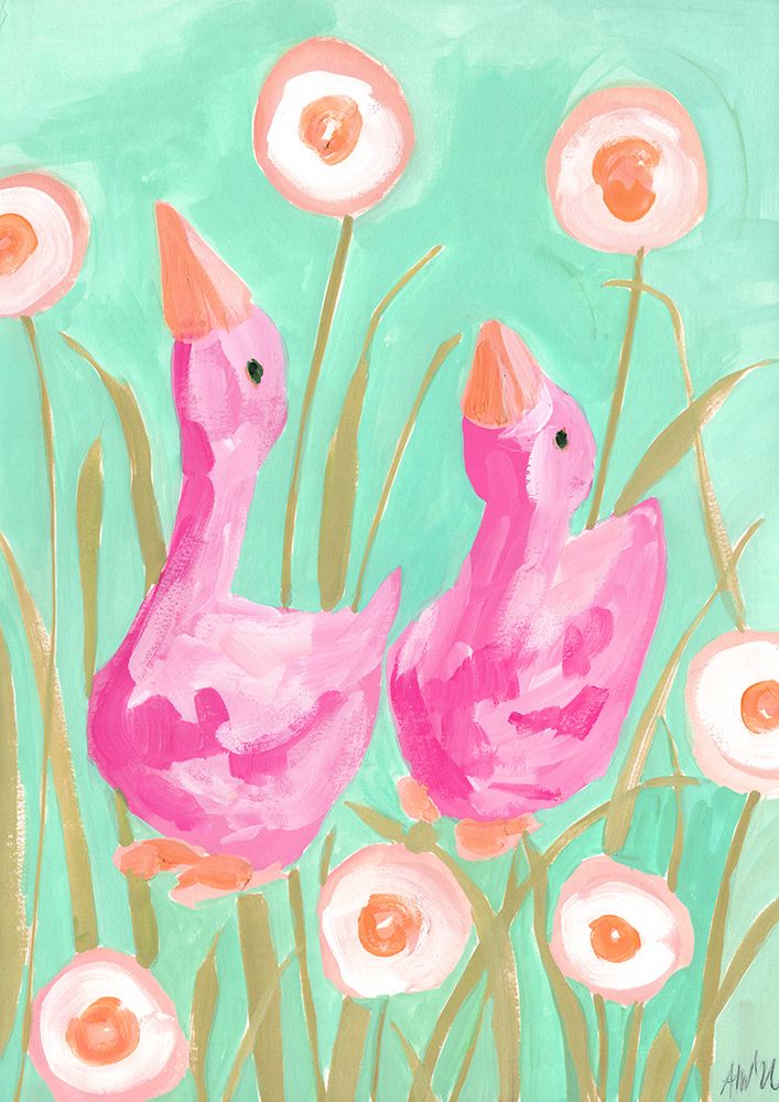 Pink Gees In The Garden art print by Ania Zwara for $57.95 CAD