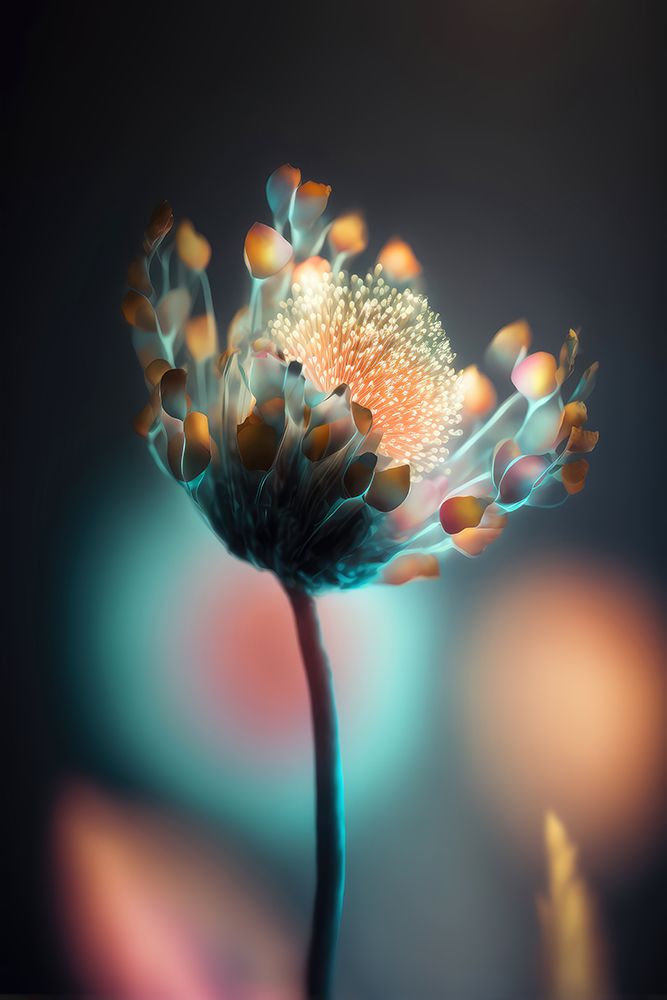 Colorful Glowing Flower art print by Treechild for $57.95 CAD