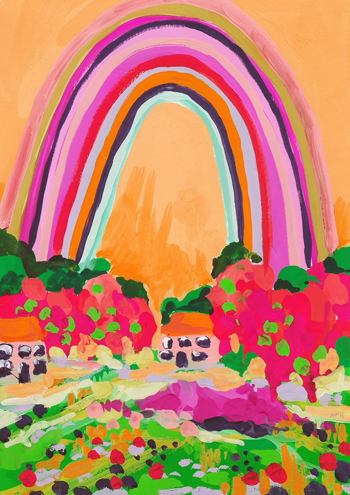 Countryside Rainbow On Orange art print by Ania Zwara for $57.95 CAD