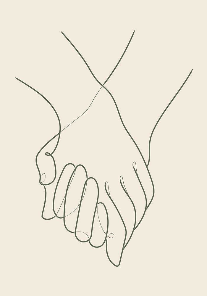 Holding Hands Green art print by Pictufy Studio II for $57.95 CAD