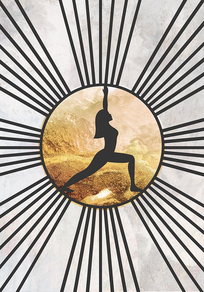 Black gold yoga sun 3 art print by Sarah Manovski for $57.95 CAD