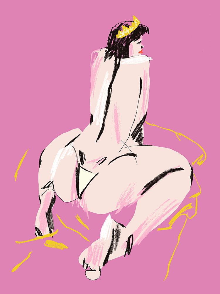 Female Nude Back View Pink art print by Francesco Gulina for $57.95 CAD