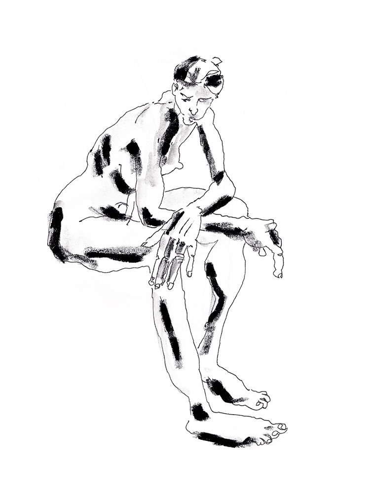 Seated Nude With Crossed Arms White art print by Francesco Gulina for $57.95 CAD