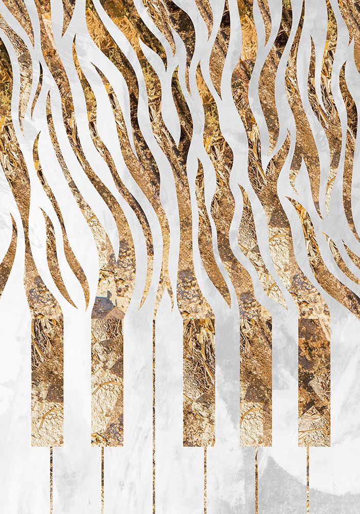 Gold Zebra Piano art print by Sarah Manovski for $57.95 CAD