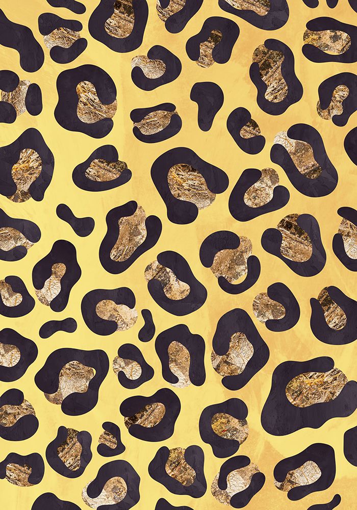Yellow orange leopard print gold art print by Sarah Manovski for $57.95 CAD