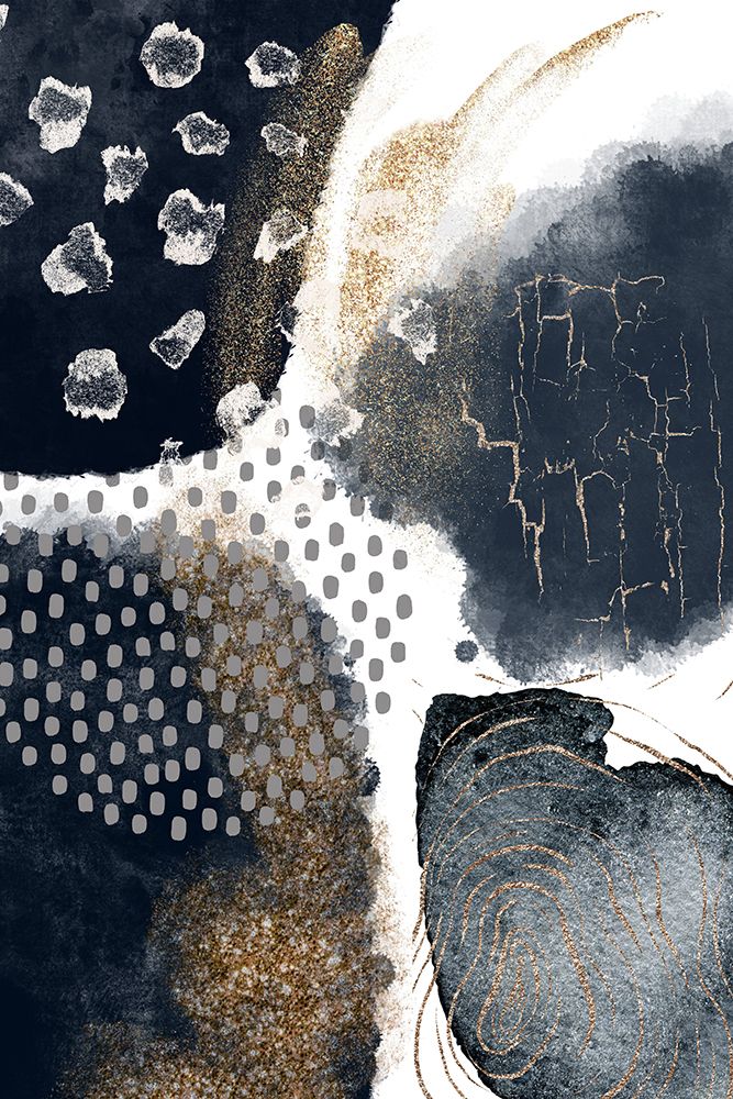 Abstract Black and Gold-1 art print by Sally Ann Moss for $57.95 CAD