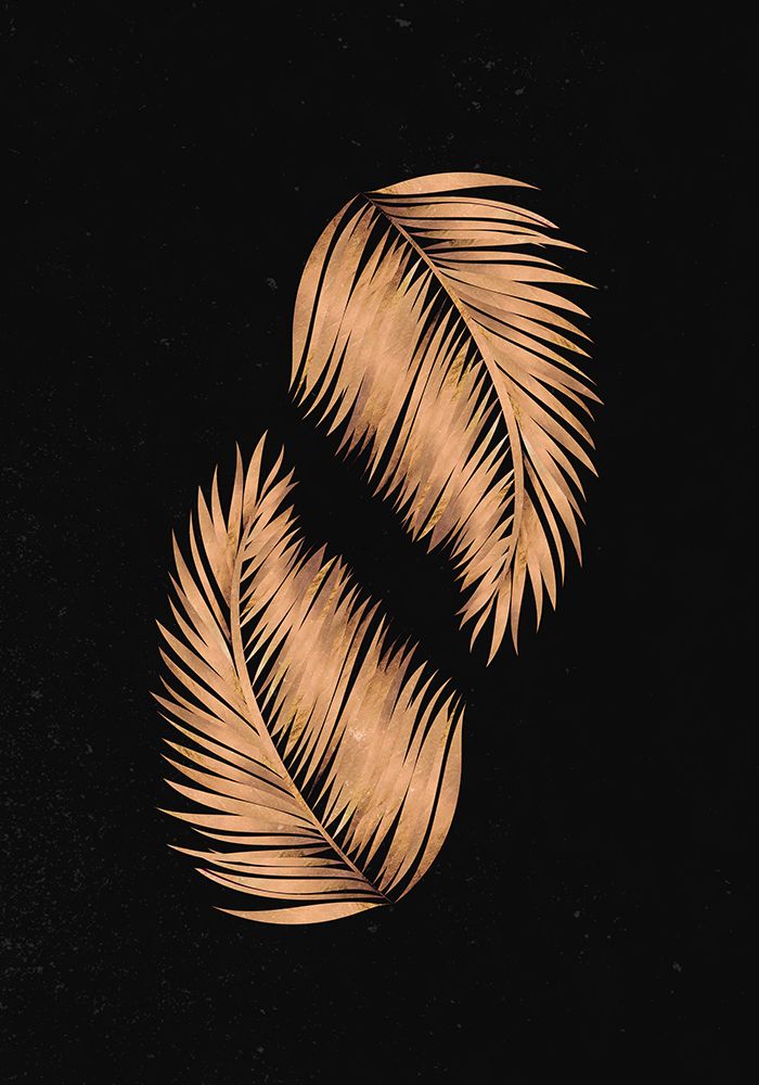 Golden palms black copper 2 art print by Sarah Manovski for $57.95 CAD