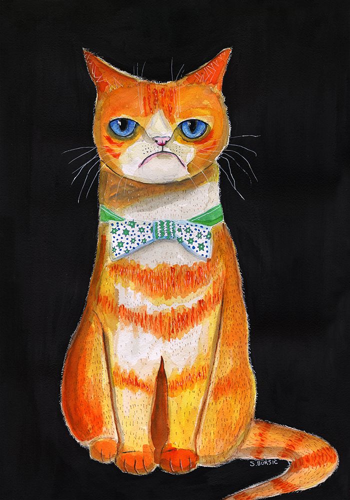 Sad Cat art print by Sharyn Bursic for $57.95 CAD