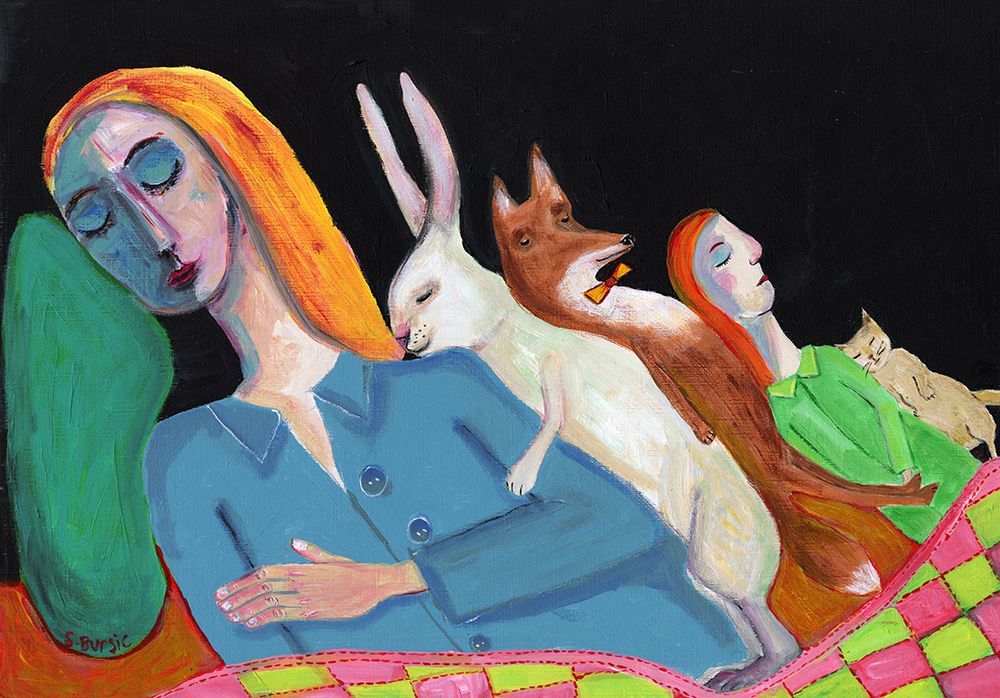 Five in the Bed art print by Sharyn Bursic for $57.95 CAD