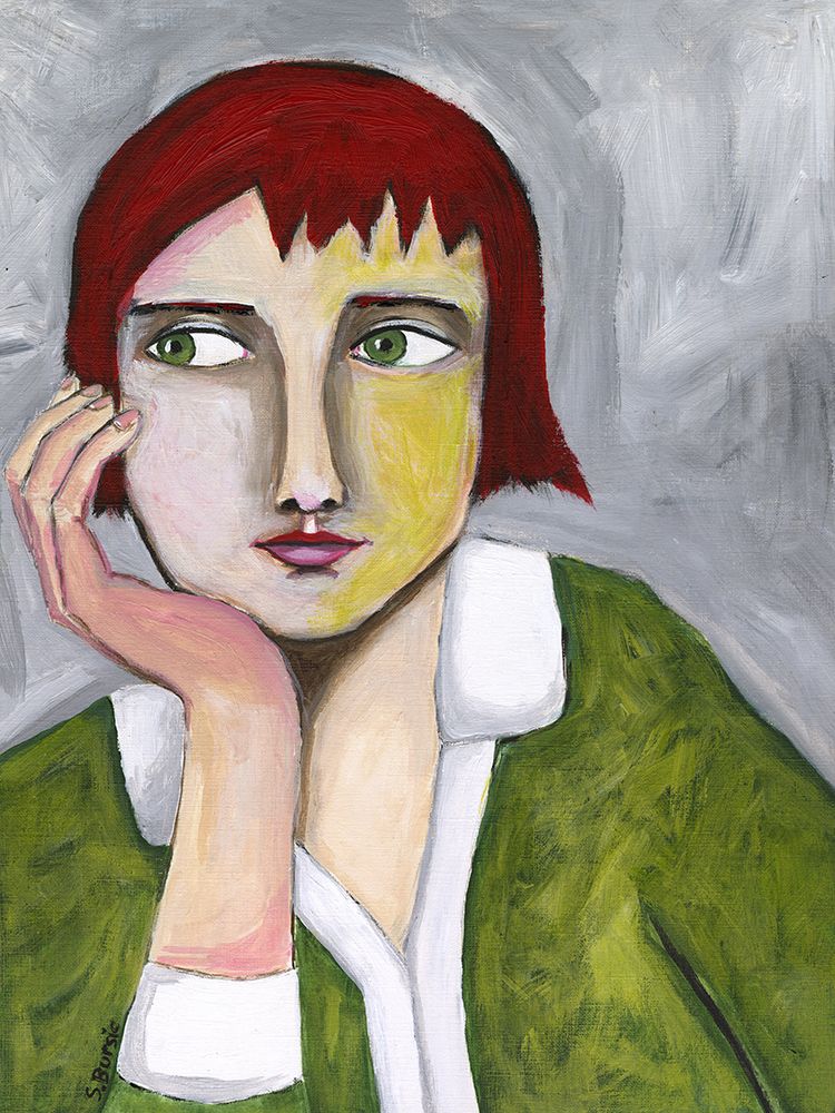 Thinking Lady art print by Sharyn Bursic for $57.95 CAD