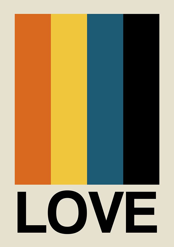 Retro Stripe LOVE Sundaze art print by Frances Collett for $57.95 CAD