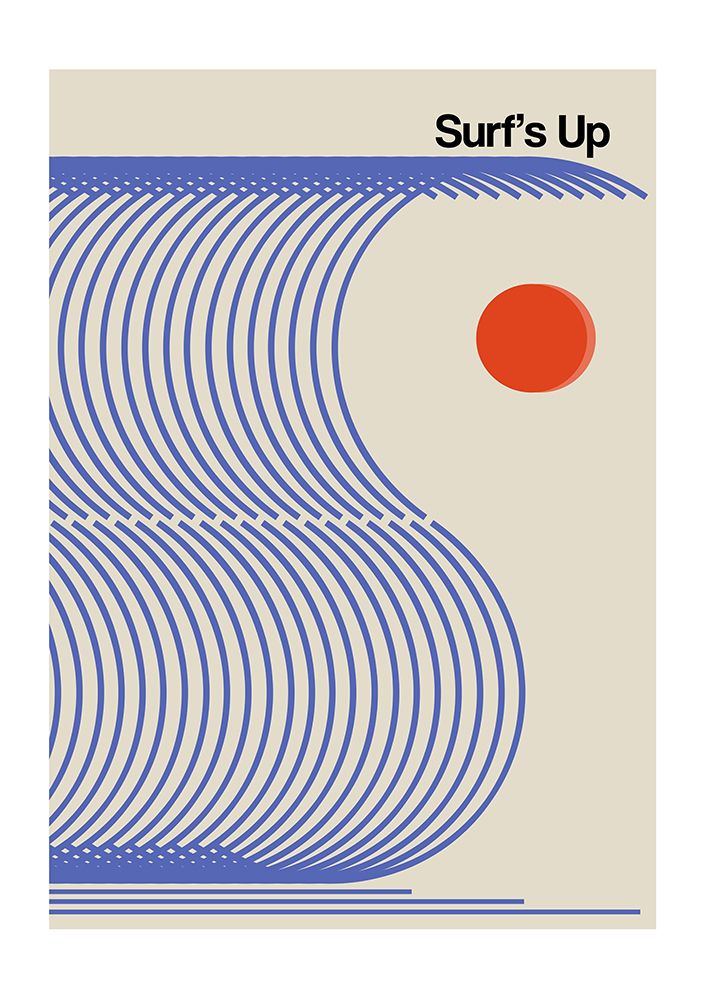 Surfs Up Biscuit Blue art print by Frances Collett for $57.95 CAD