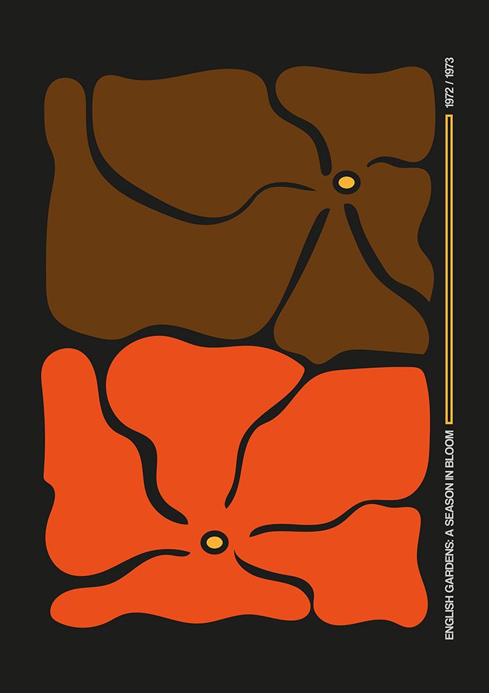 Two By Two Flower Grey/Orange art print by Frances Collett for $57.95 CAD