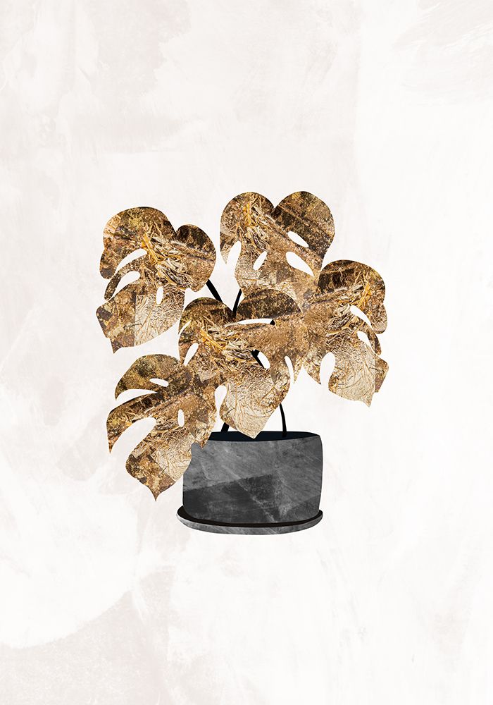 Black and gold house plant 5 art print by Sarah Manovski for $57.95 CAD
