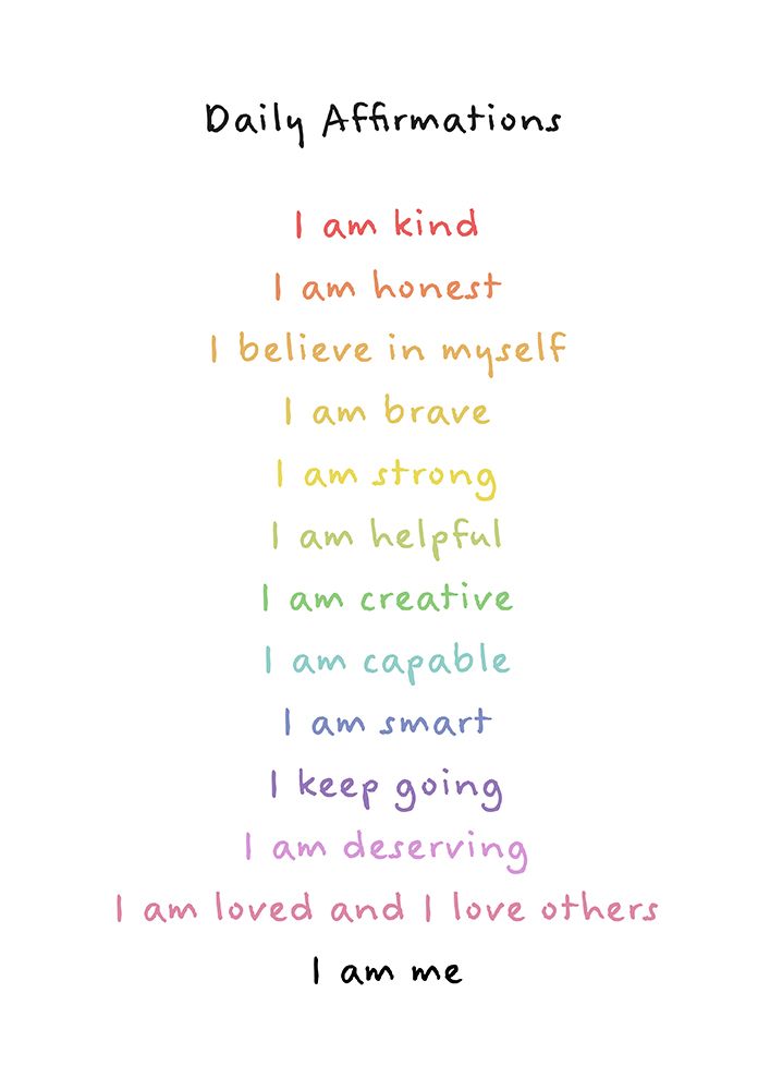 Childrens affirmations emotions print 3 art print by Sarah Manovski for $57.95 CAD