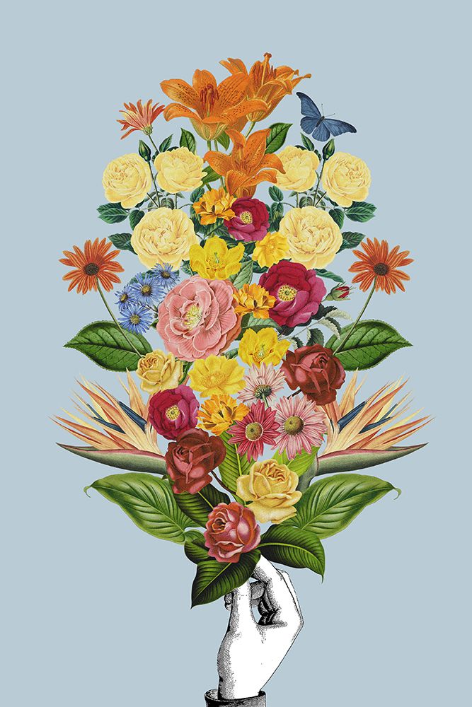 Botanical blue bouquet art print by Frida Floral Studio for $57.95 CAD