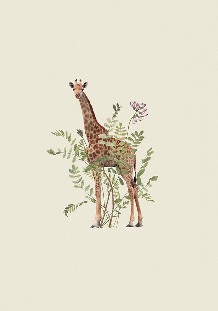 Floral giraffe art print by Frida Floral Studio for $57.95 CAD