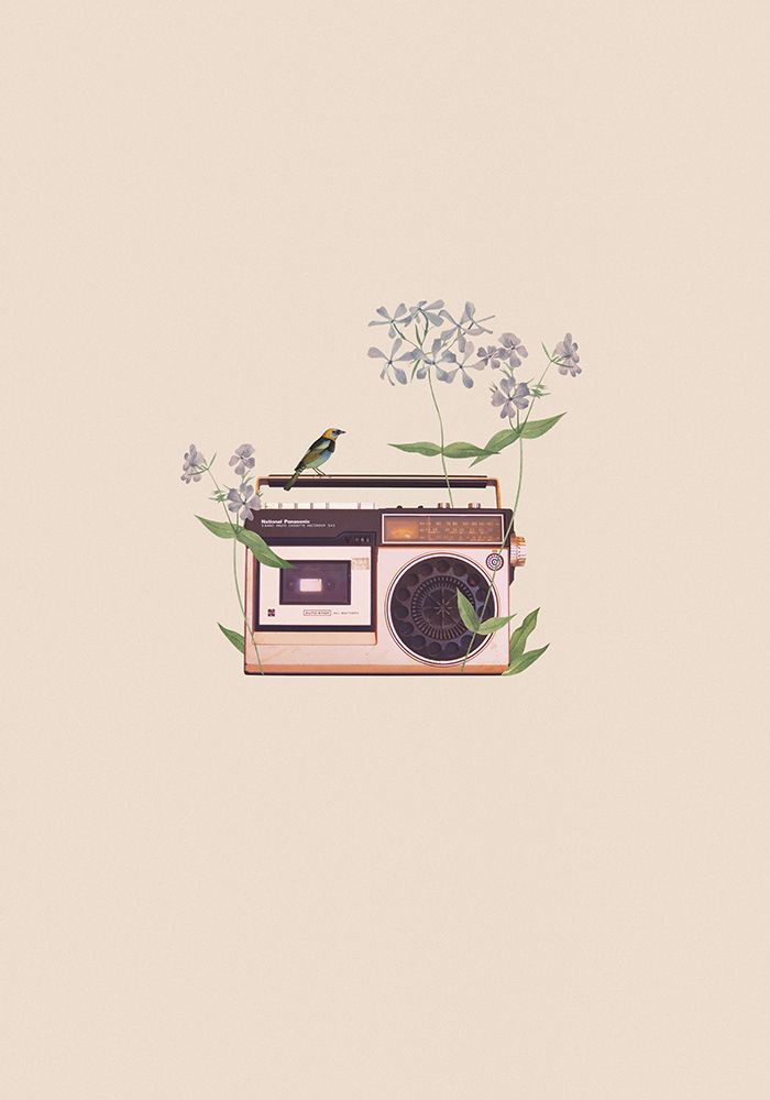 Floral vintage radio art print by Frida Floral Studio for $57.95 CAD