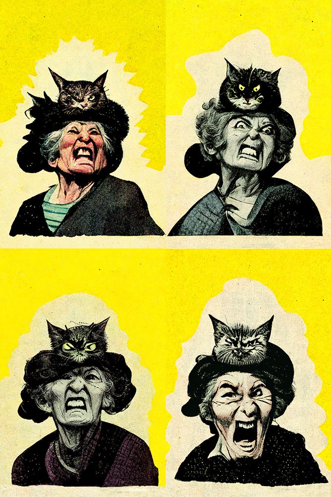 Angry Cat Lady art print by Treechild for $57.95 CAD