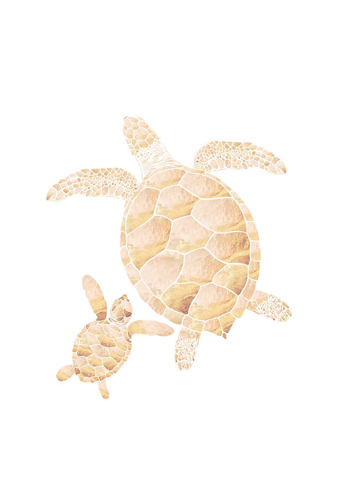 Gold white turtles art print by Sarah Manovski for $57.95 CAD