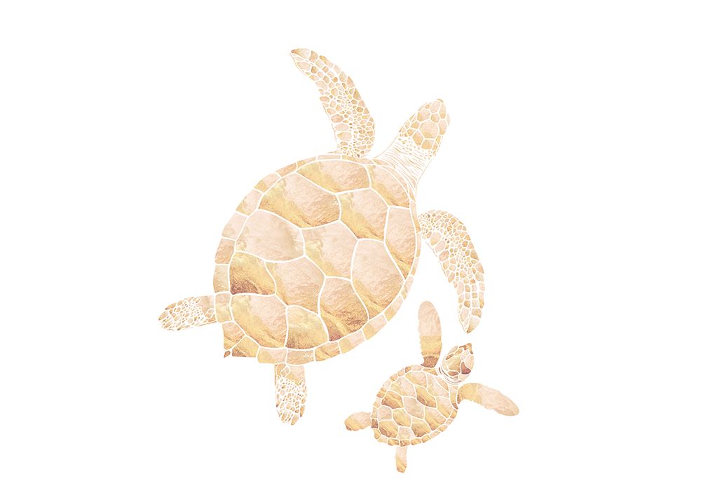 Landscape gold turtles white art print by Sarah Manovski for $57.95 CAD